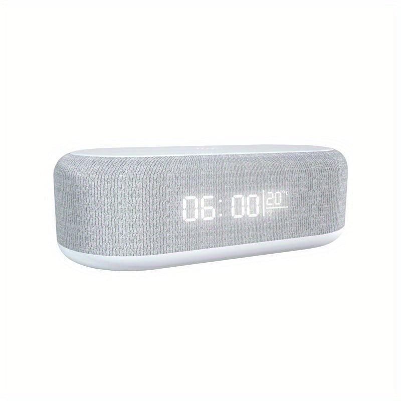 Draadloos oplaadstation met LED-wekker en thermometer voor telefoon en oordopjes