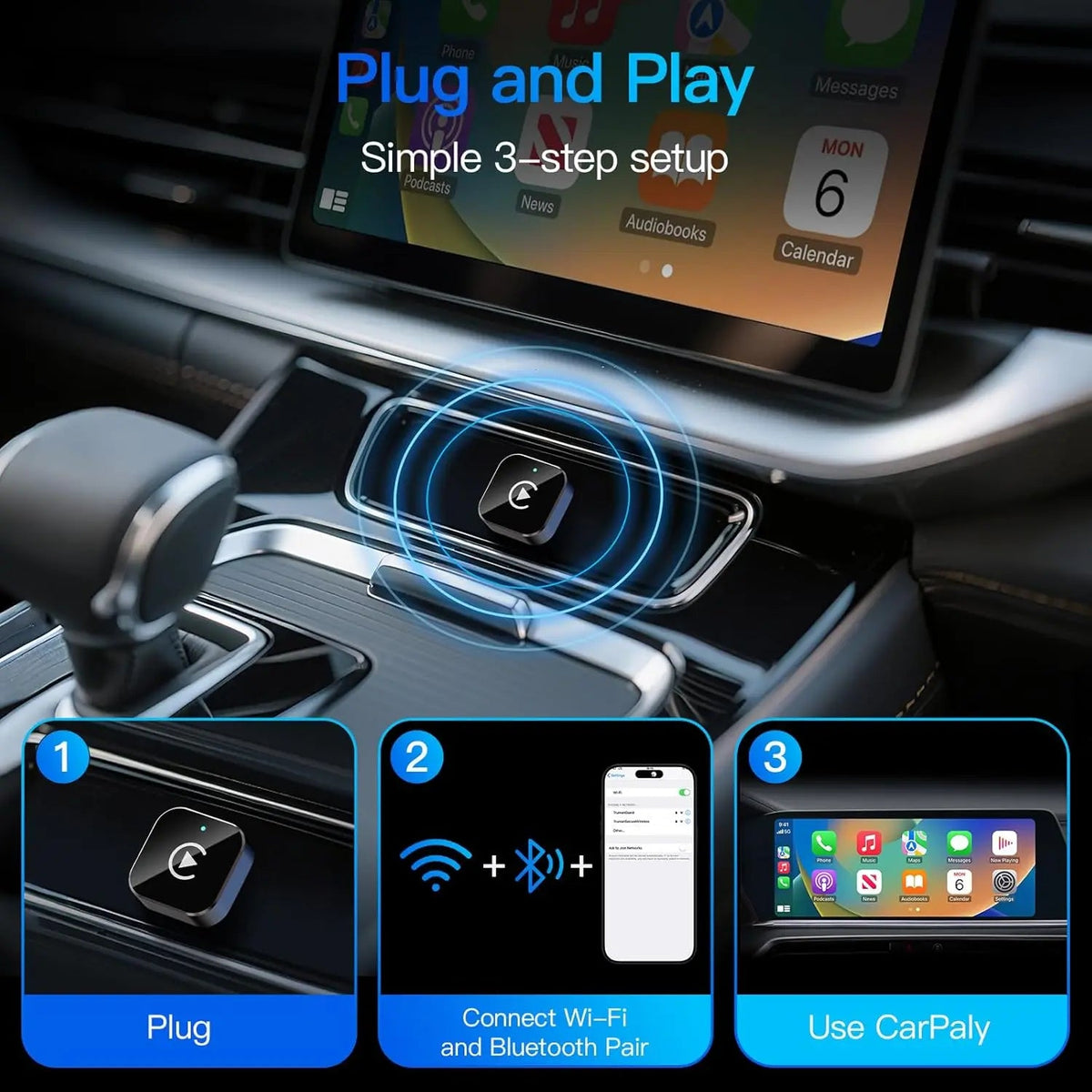 Draadloze CarPlay adapter voor iPhone