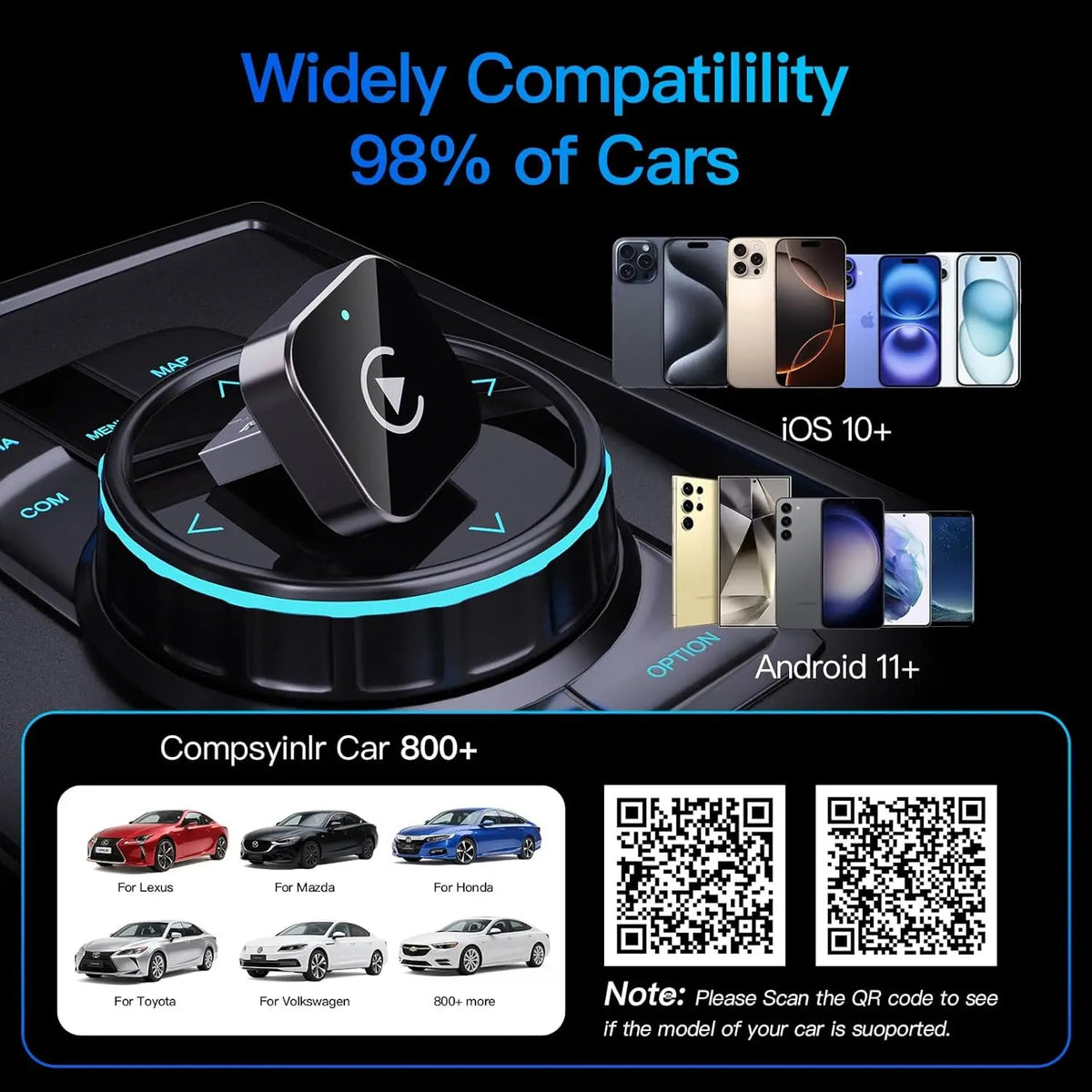 Draadloze CarPlay adapter voor iPhone