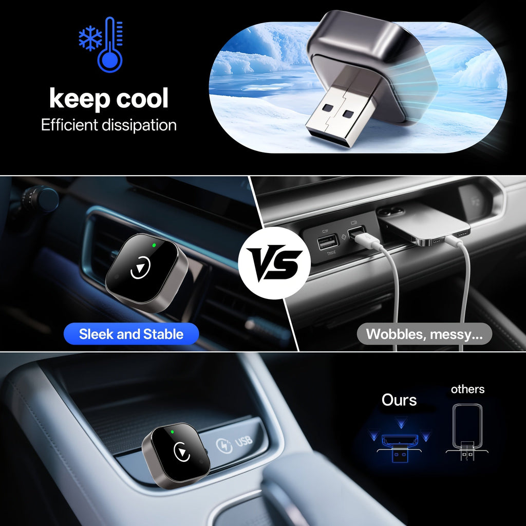Draadloze CarPlay & Android Auto Adapter – 2-in-1 Plug & Play - Spotlights shopping