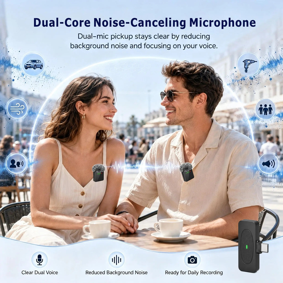 Draadloze lavalier microfoon met USB-C