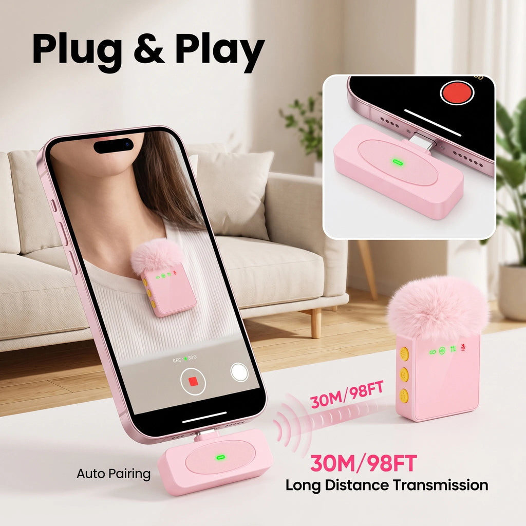 Draadloze lavalier microfoon met USB-C