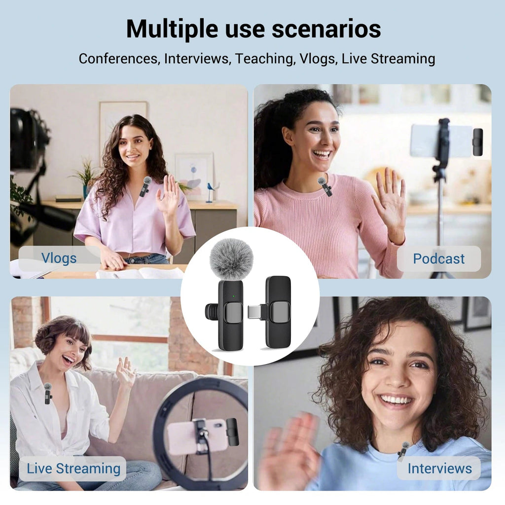 Draadloze Lavalier Microfoon USB-C – Plug & Play - Spotlights shopping