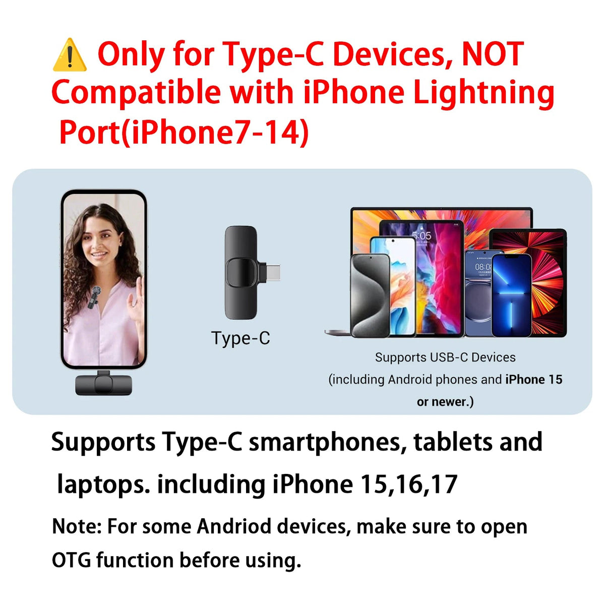 Draadloze Lavalier Microfoon USB-C – Plug & Play - Spotlights shopping