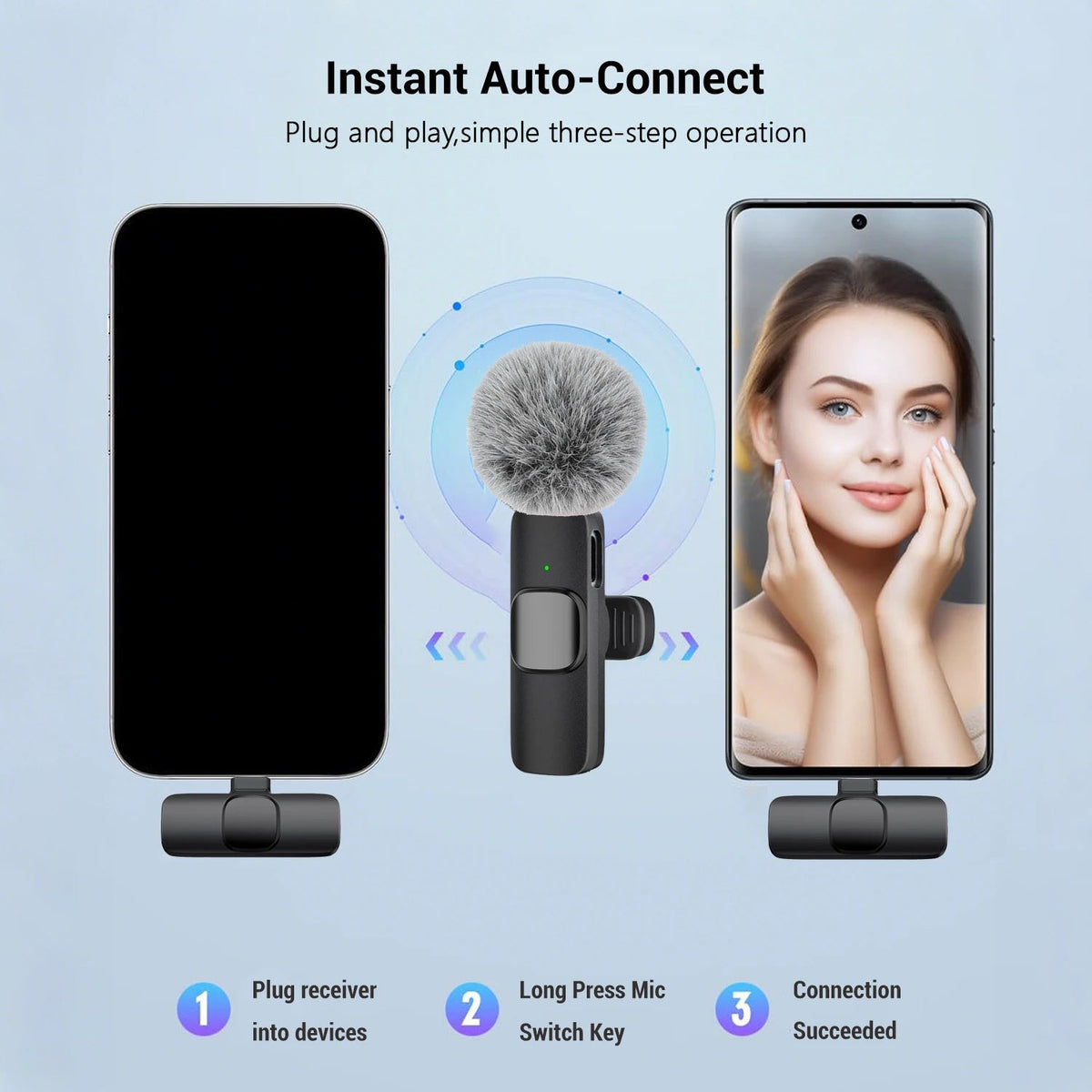 Draadloze Lavalier Microfoon USB-C – Plug & Play - Spotlights shopping