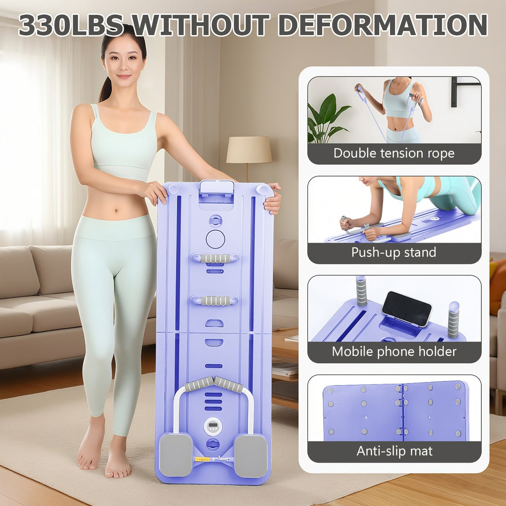 Opvouwbaar Pilates Board voor coretraining, balansoefeningen en full-body fitness thuis of onderweg