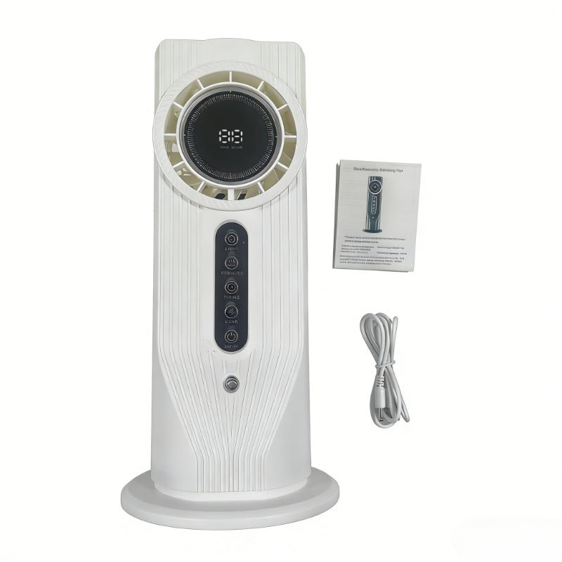 Draagbare USB aircooler met bevochtigingsfunctie, timer en zes snelheden voor bureau, slaapkamer en kantoor