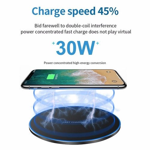 Dragon W9 30W draadloze Qi-oplader met ultra dun ontwerp en USB-C aansluiting