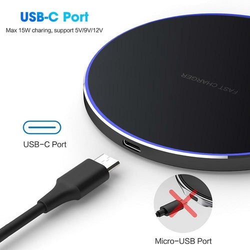 Dragon W9 30W draadloze Qi-oplader met ultra dun ontwerp en USB-C aansluiting