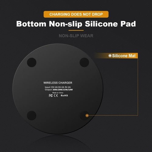 Dragon W9 30W draadloze Qi-oplader met ultra dun ontwerp en USB-C aansluiting