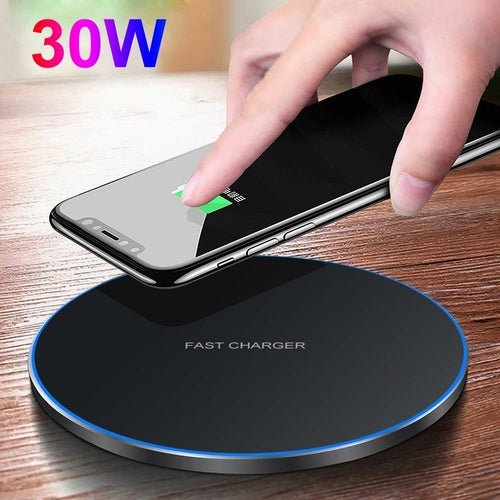 Dragon W9 30W draadloze Qi-oplader met ultra dun ontwerp en USB-C aansluiting