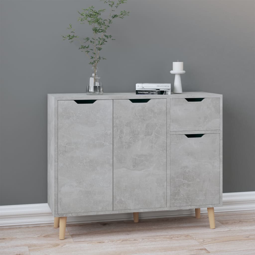 Hoogglans wit dressoir van bewerkt hout met lades en opbergruimte voor woonkamer of hal