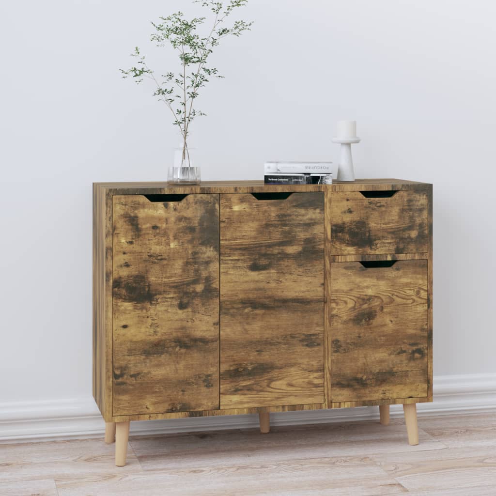 Hoogglans wit dressoir van bewerkt hout met lades en opbergruimte voor woonkamer of hal