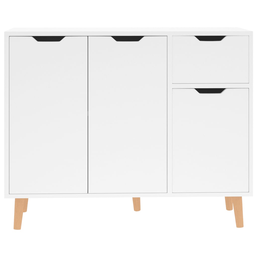Hoogglans wit dressoir van bewerkt hout met lades en opbergruimte voor woonkamer of hal