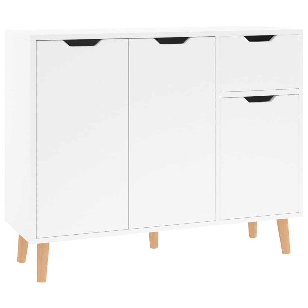 Hoogglans wit dressoir van bewerkt hout met lades en opbergruimte voor woonkamer of hal