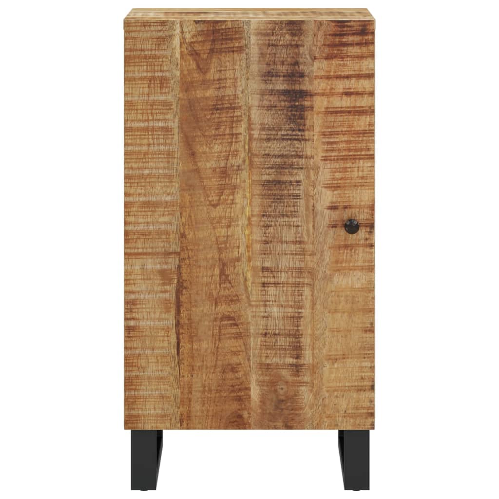 Massief mangohouten dressoir met natuurlijke afwerking en zwarte ijzeren poten