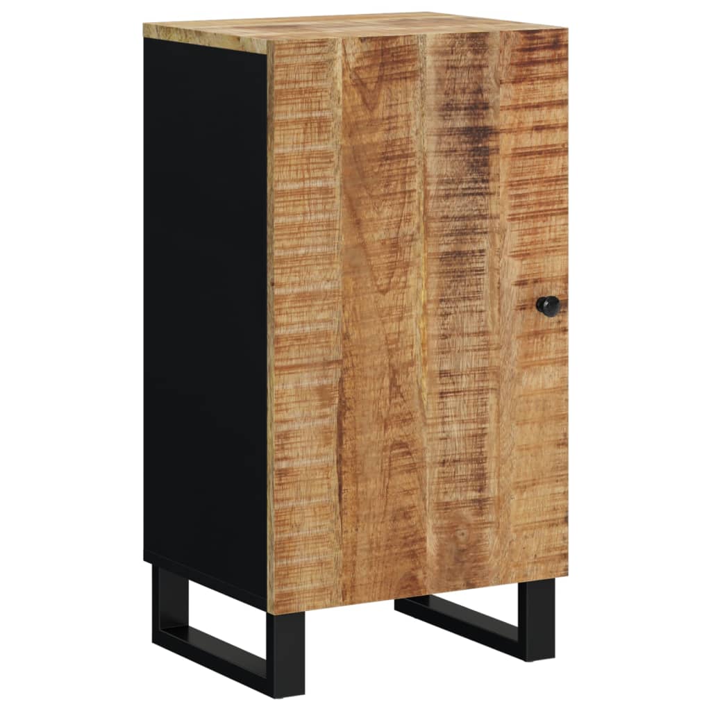 Massief mangohouten dressoir met natuurlijke afwerking en zwarte ijzeren poten
