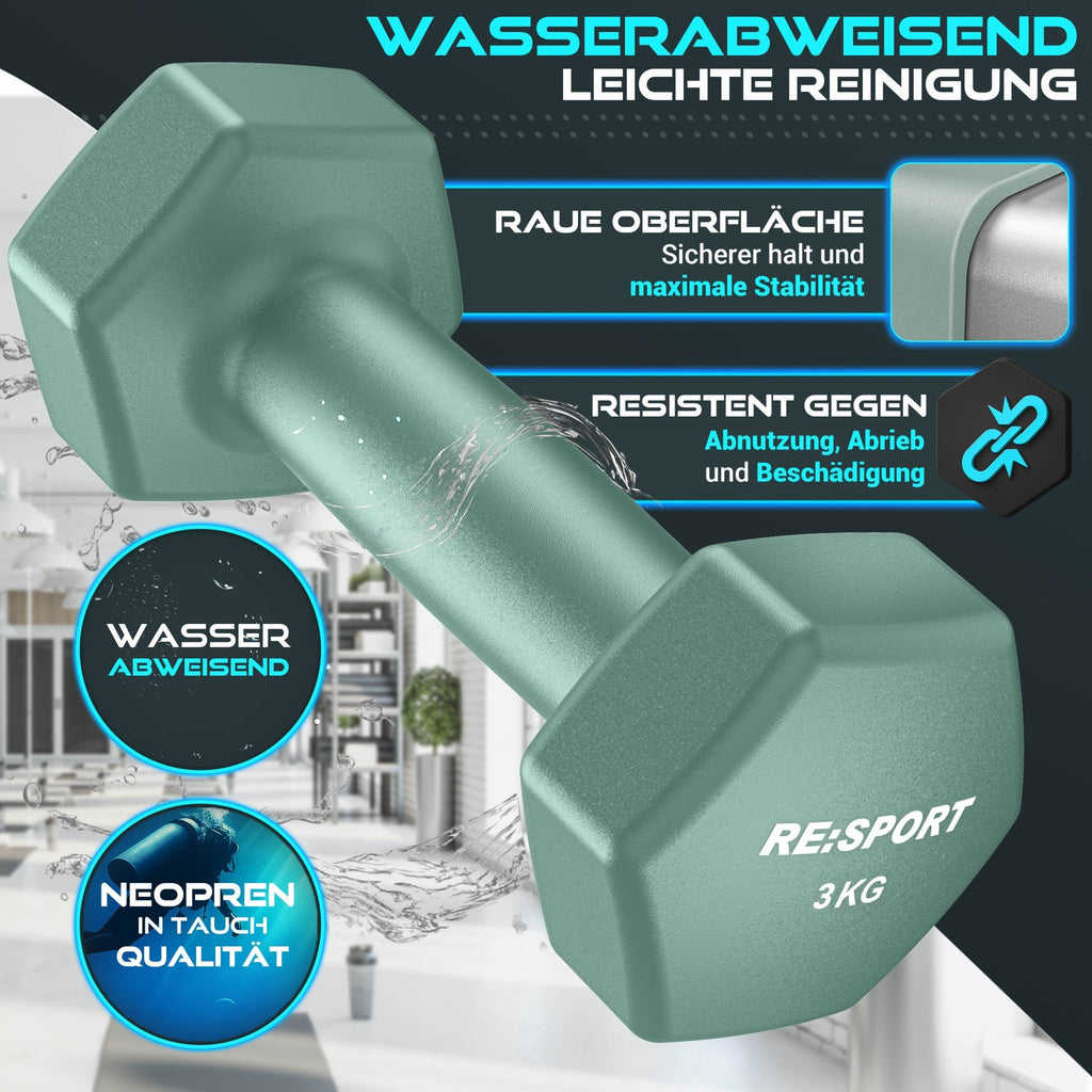 Dumbbell Set met Standaard & 3 Fitnessbanden – 3 Paar, 1–18 kg - Spotlights shopping