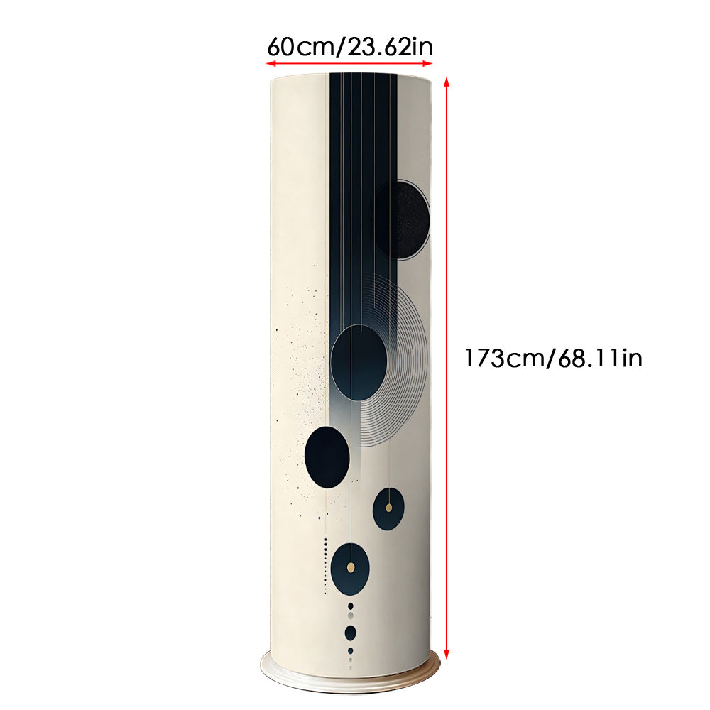 1 stuks Ronde Airconditioner Hoes voor Kast met Rits, Gebruik in Alle Seizoenen, Dubbelzijdig Ritsontwerp, Elastisch Verwijderbaar, Makkelijk Schoon te Maken, Geen Nodig om Hoes te Verwijderen Wanneer AC Aan is, Handig om Aan en Uit te Doe