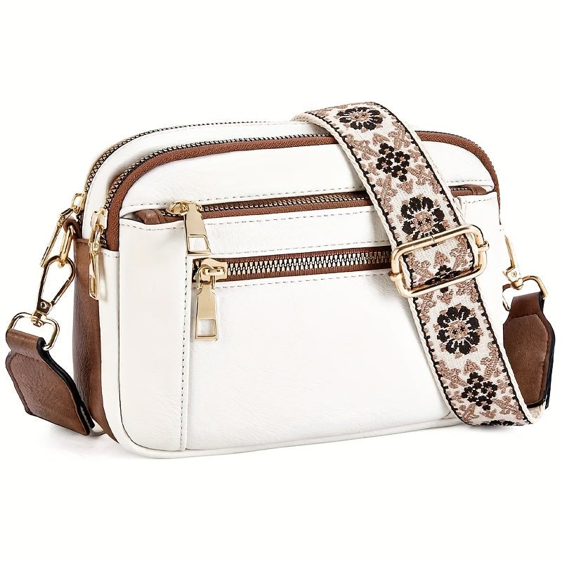 Stijlvolle dames crossbody tas van PU met verstelbare schouderriem en vier kaartsleuven