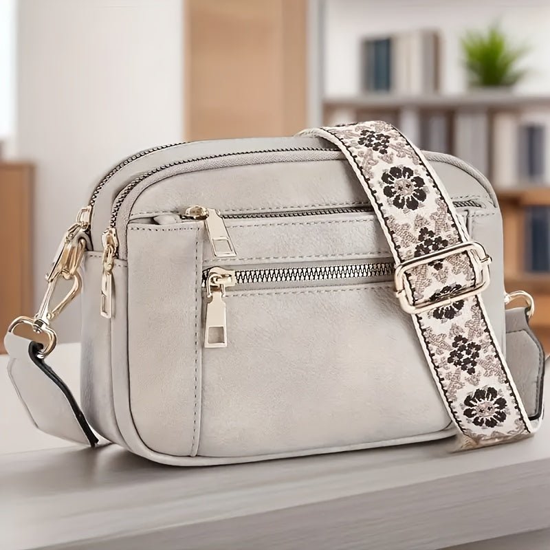 Stijlvolle dames crossbody tas van PU met verstelbare schouderriem en vier kaartsleuven