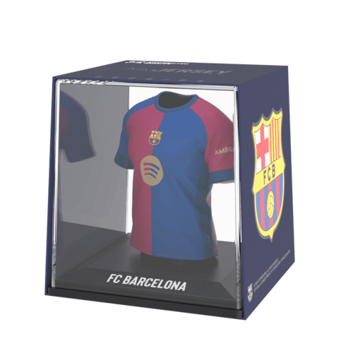 FC Barcelona My Jersey 2024/2025 Home officieel gelicentieerd mini voetbalshirt met display case en Augmented Reality