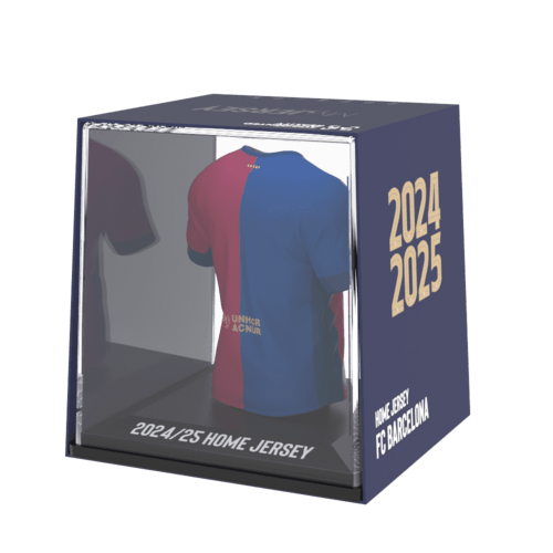 FC Barcelona My Jersey 2024/2025 Home officieel gelicentieerd mini voetbalshirt met display case en Augmented Reality