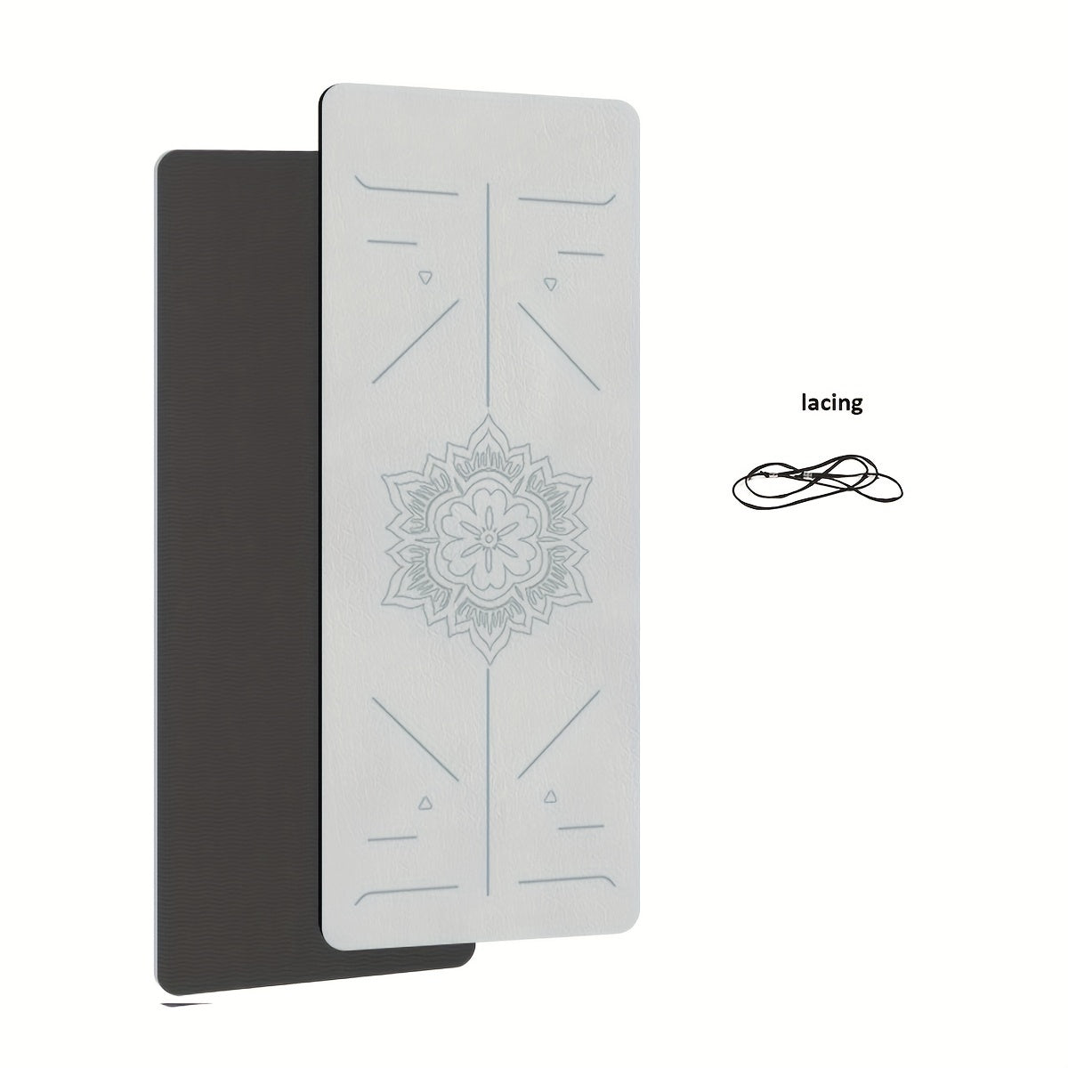 TPE yogamat, antislip oefenmat met lichaamsuitlijningsmarkeringen, geschikt voor yoga, pilates, aerobics, fitness, dans en thuisworkouts. Verkrijgbaar in roze, groen, blauw, grijs en paars. De kleur van de riem wordt willekeurig toegewezen