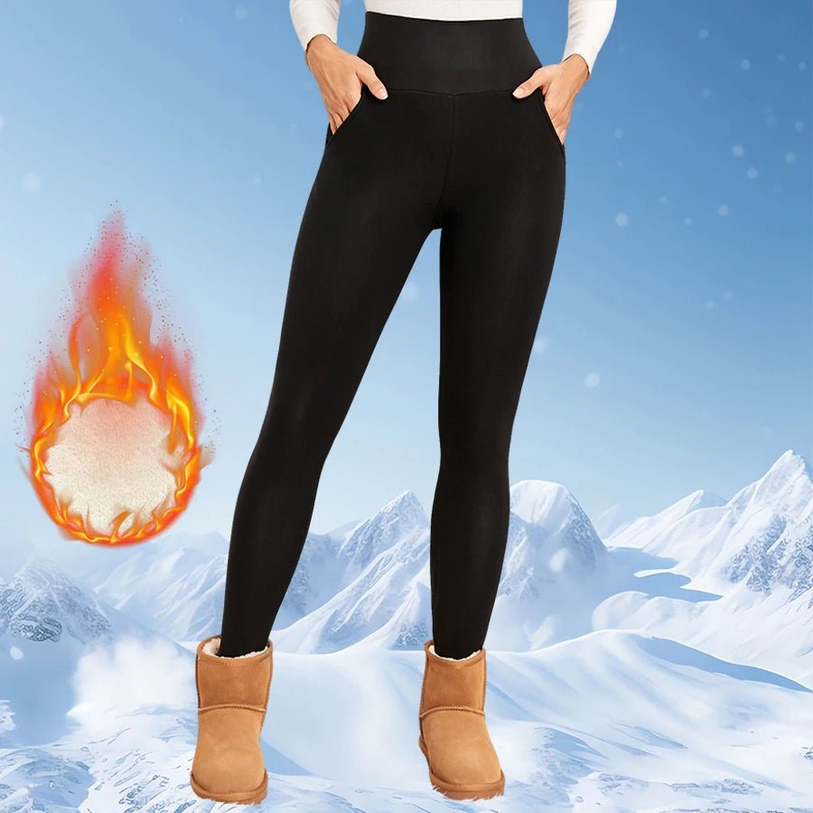 Warme flared legging dames hoge taille