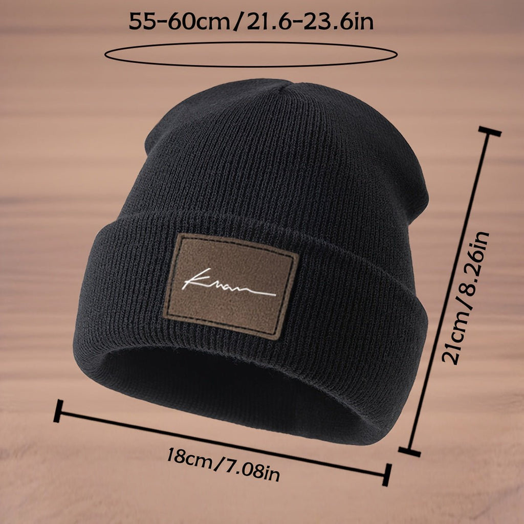 Gebreide Beanie met Letter K – Rekbare Wintermuts - Spotlights shopping