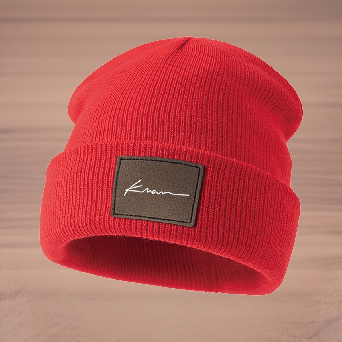 Gebreide Beanie met Letter K – Rekbare Wintermuts - Spotlights shopping