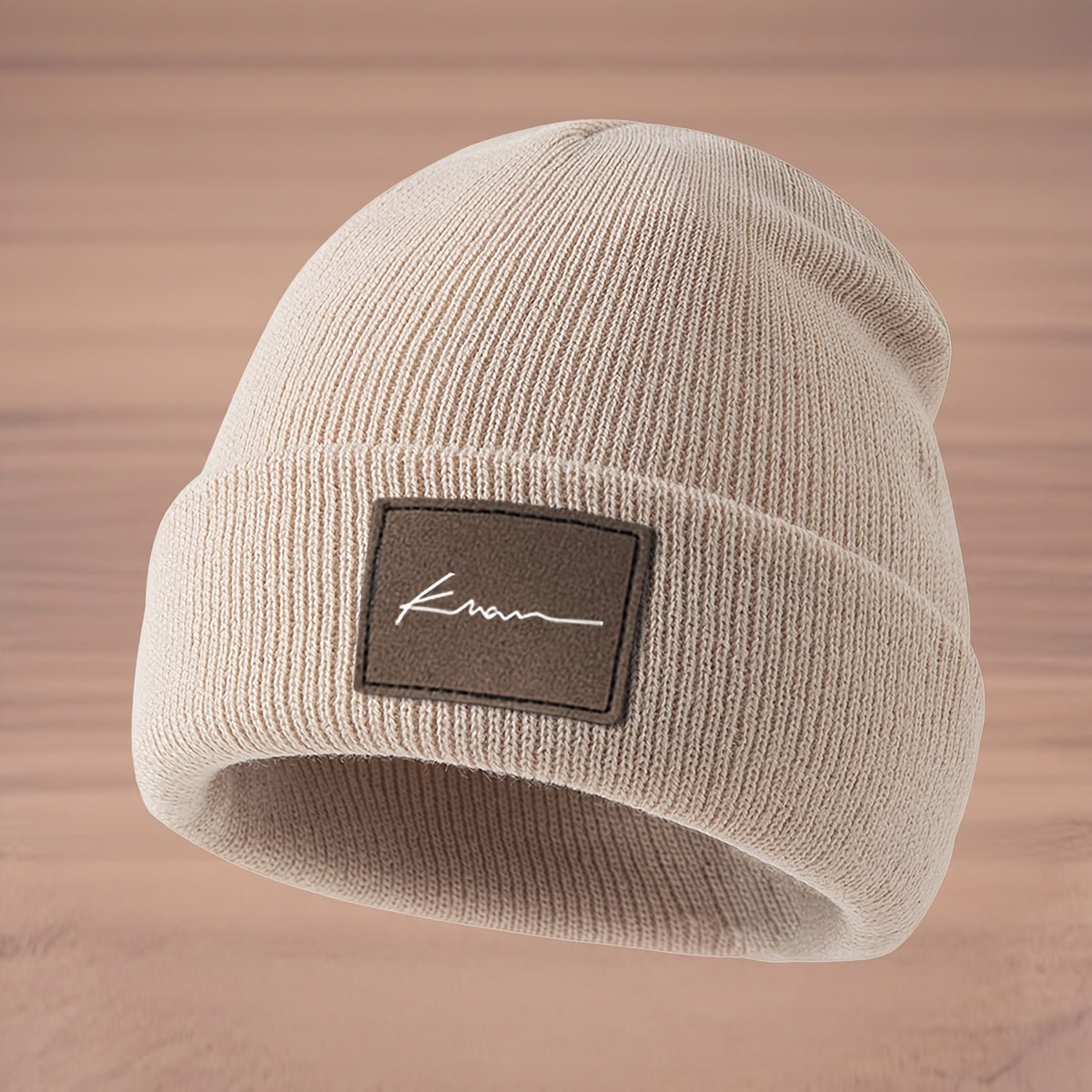Gebreide Beanie met Letter K – Rekbare Wintermuts - Spotlights shopping