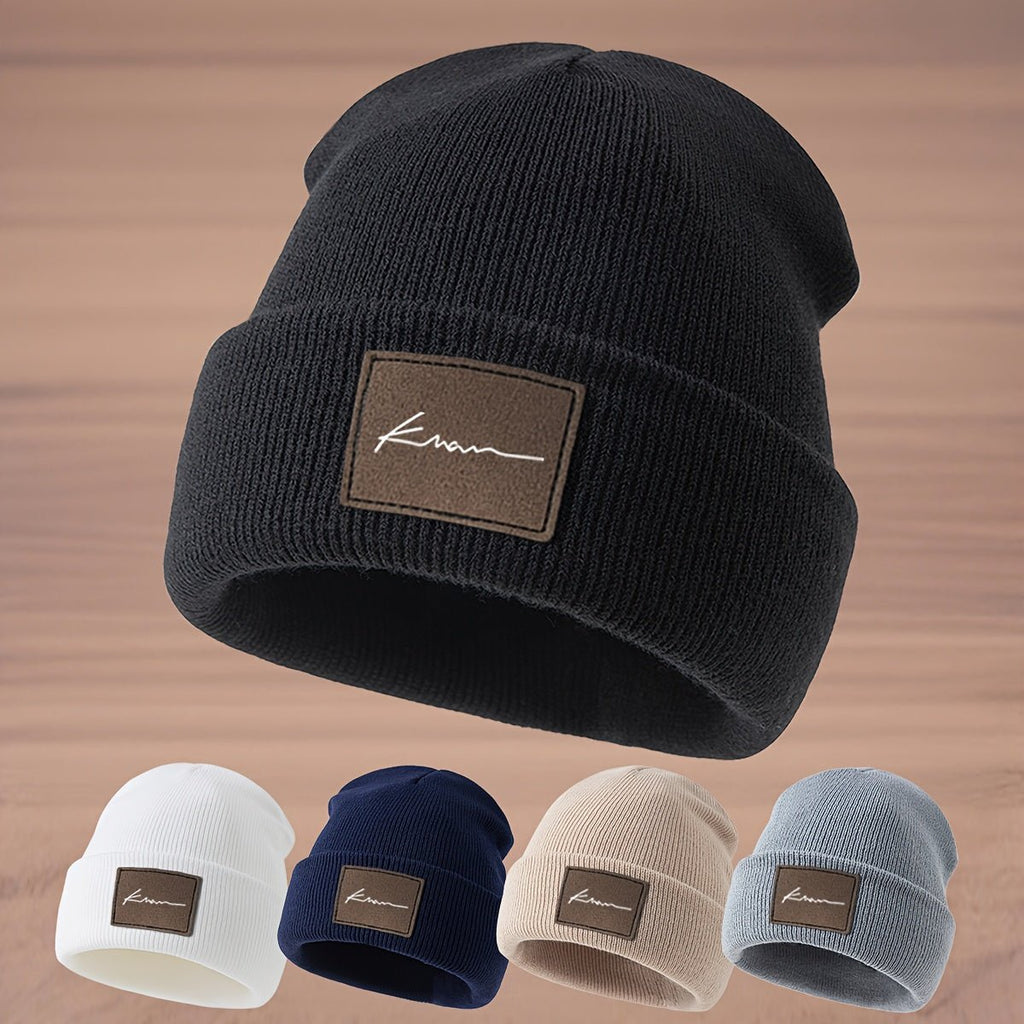 Gebreide Beanie met Letter K – Rekbare Wintermuts - Spotlights shopping