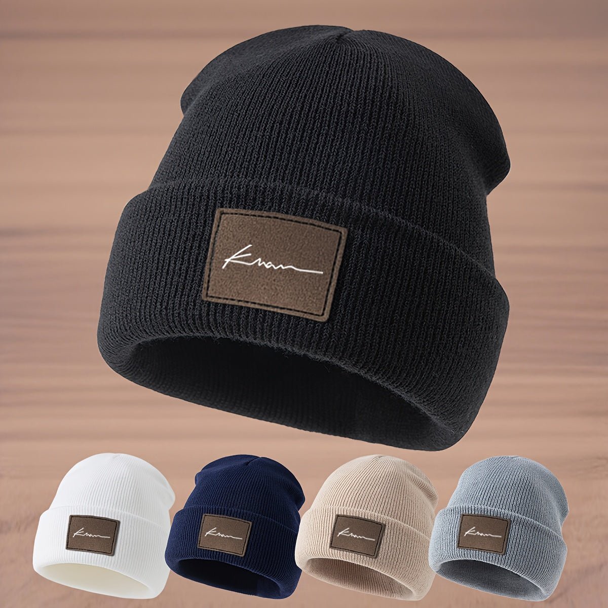 Gebreide Beanie met Letter K – Rekbare Wintermuts - Spotlights shopping
