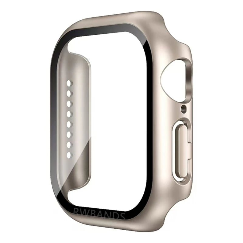 Apple Watch screenprotector met beschermhoes voor Series 5 tot 11 en SE in verschillende maten en kleuren