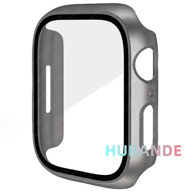 Apple Watch screenprotector met beschermhoes voor Series 5 tot 11 en SE in verschillende maten en kleuren