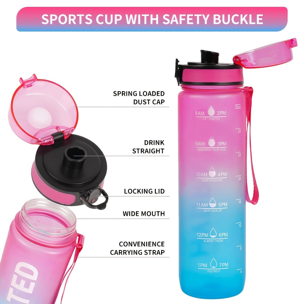Grote Sport Waterfles 750 ml / 1 Liter - Spotlights shopping