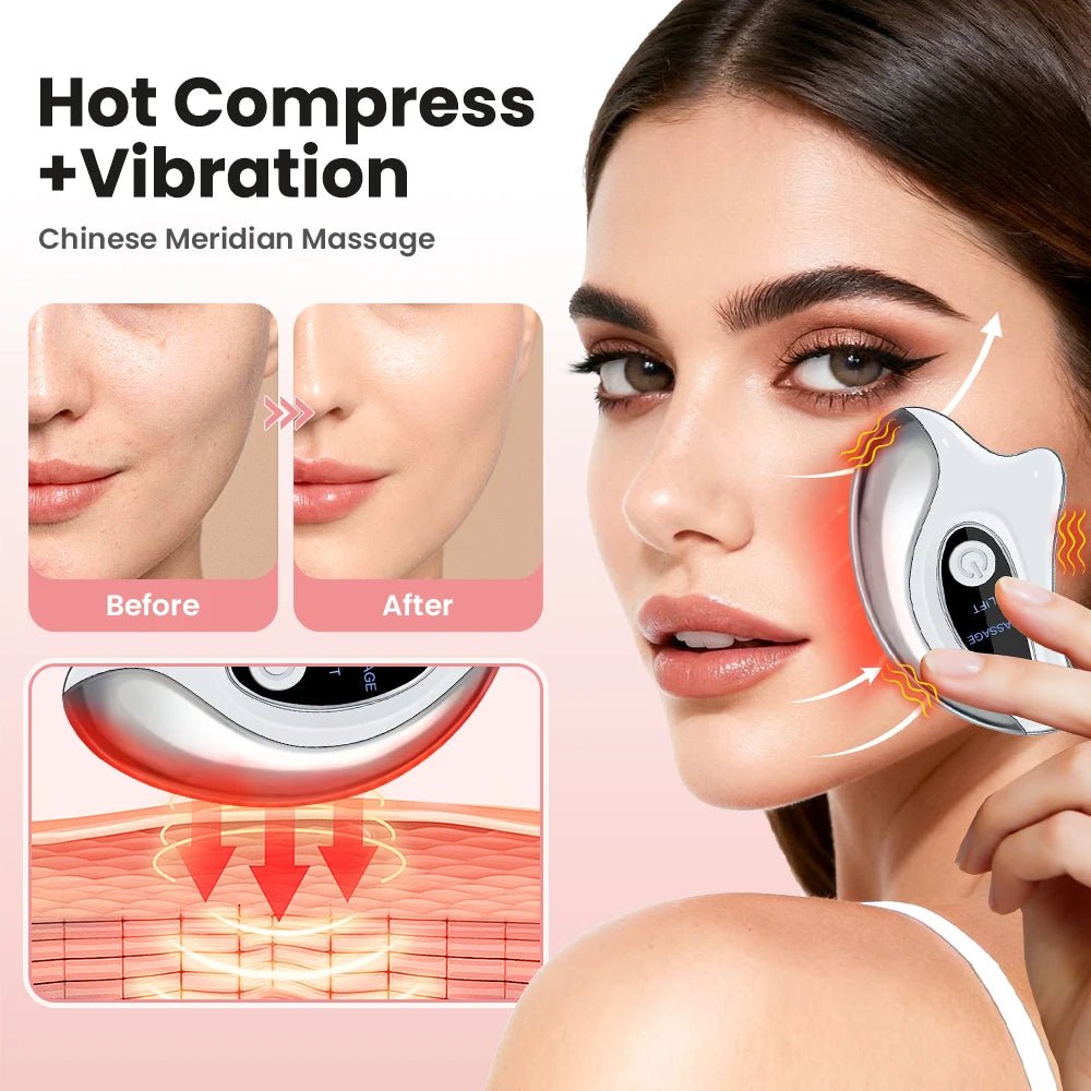 Hailicare Elektrische Gua Sha – Verwarmde Gezichtsmassager met Vibratie - Spotlights shopping