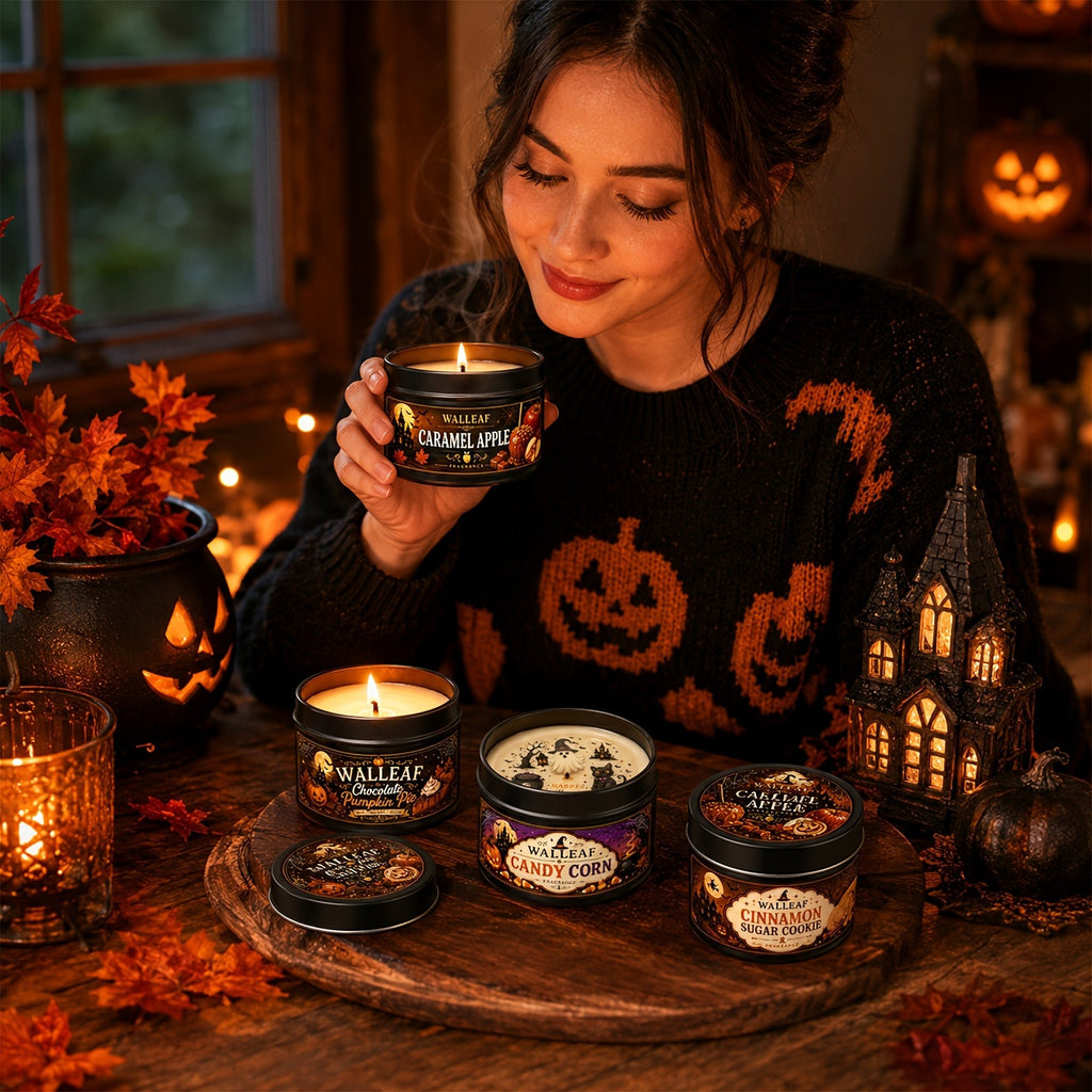 Halloween geurkaarsen set met 4 herfstgeuren