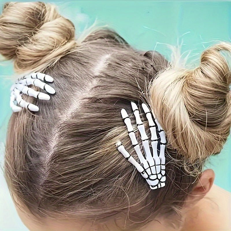 Halloween haarspelden met doodskop – set van 2