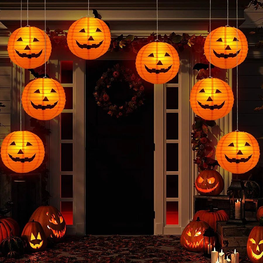 Hangende Halloween lantaarns met pompoenmotief