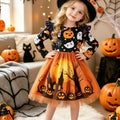 Oranje Halloween jurk met pompoen en spook