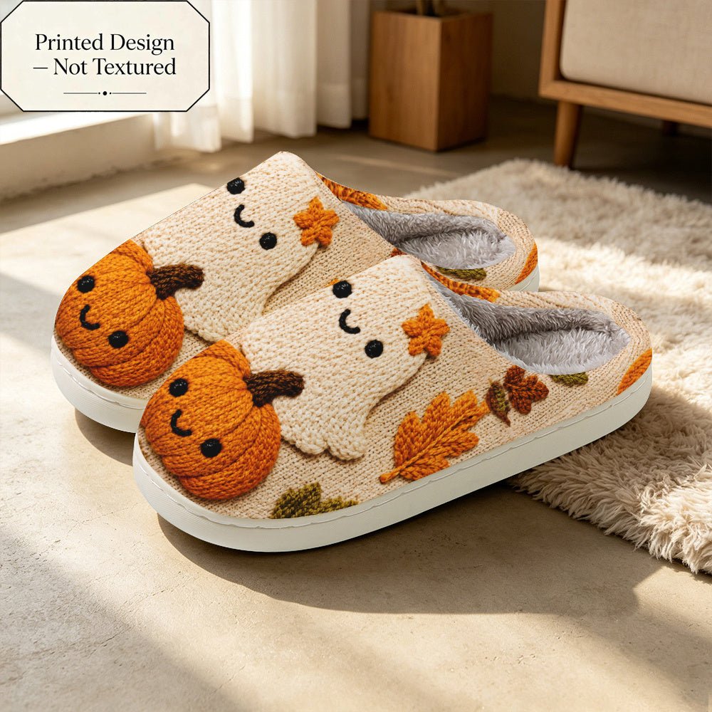 Halloween pantoffels met pompoenprint