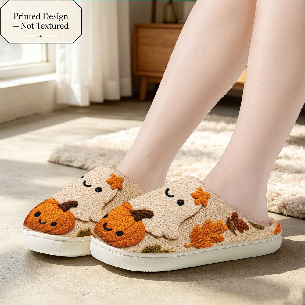 Halloween pantoffels met pompoenprint