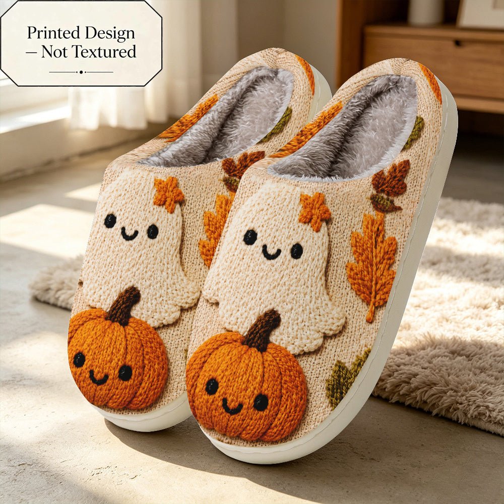 Halloween pantoffels met pompoenprint