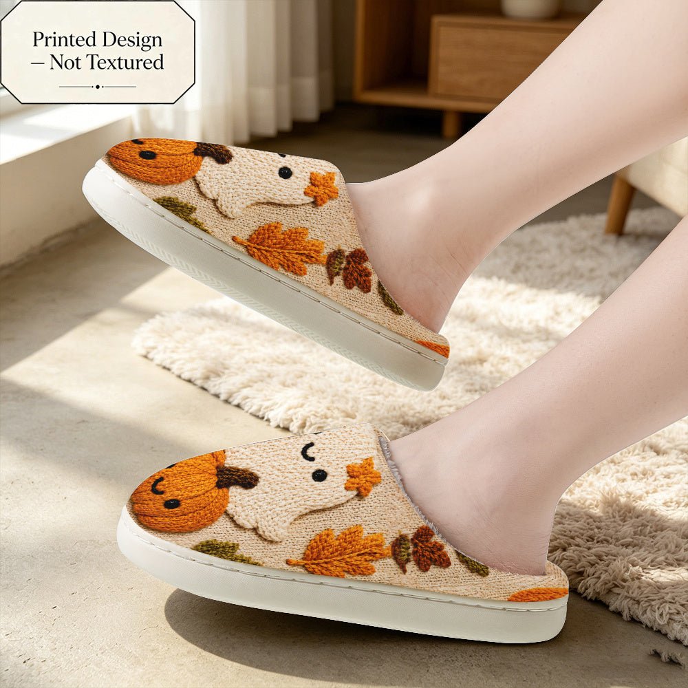 Halloween pantoffels met pompoenprint
