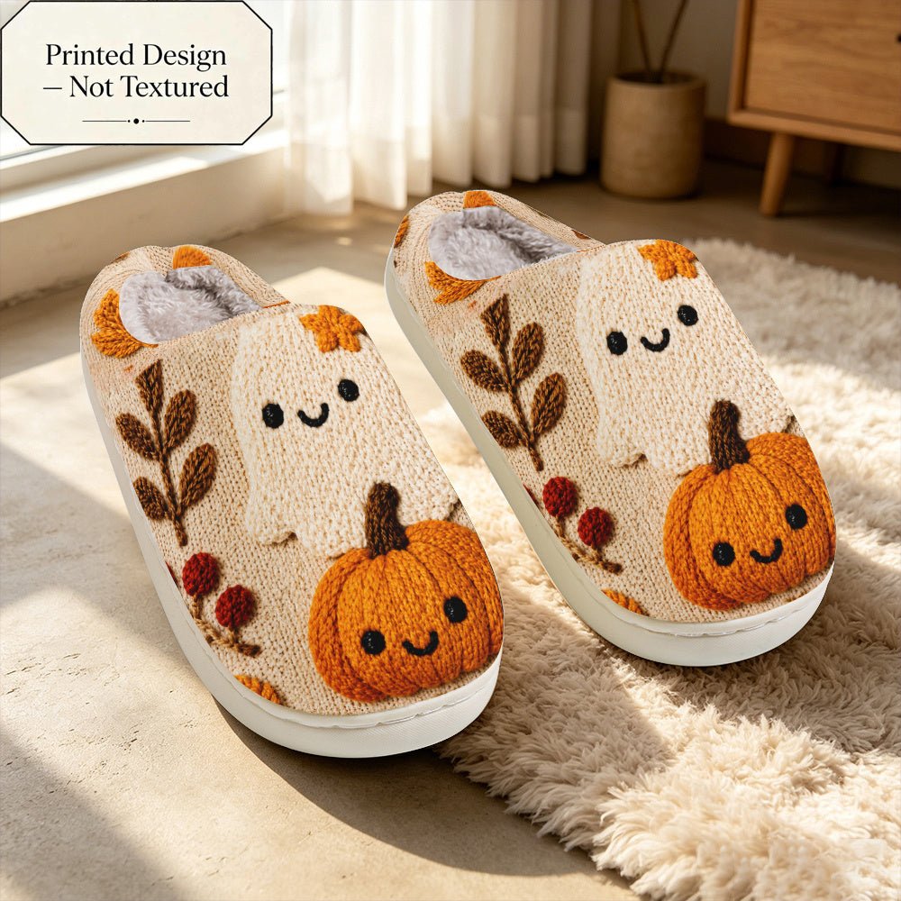 Halloween pantoffels met pompoenprint