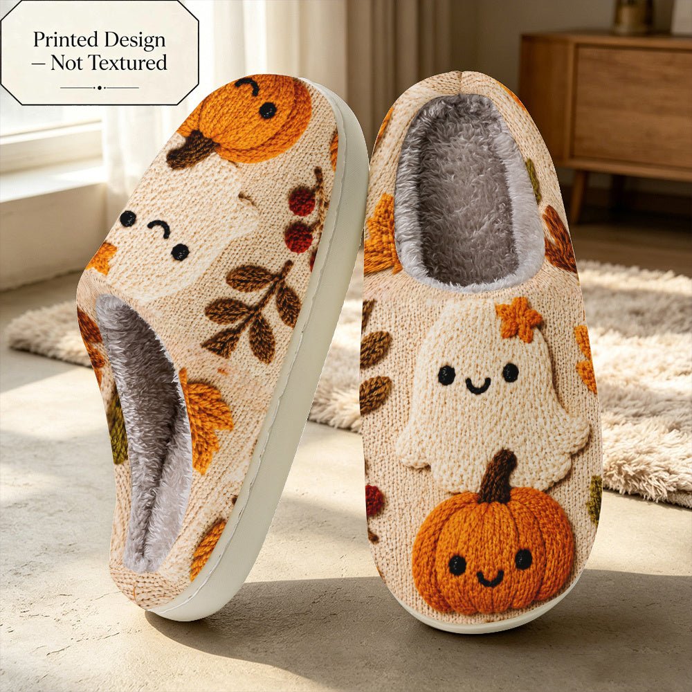 Halloween pantoffels met pompoenprint