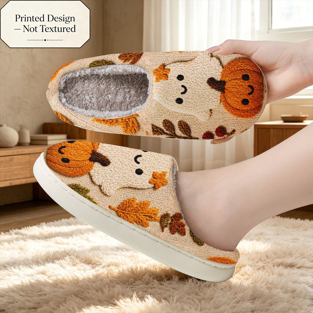 Halloween pantoffels met pompoenprint