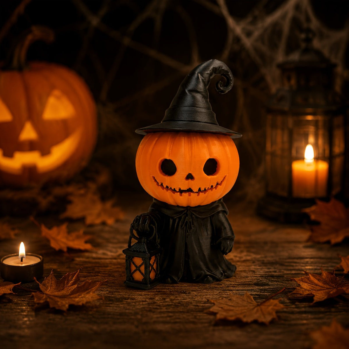 Halloween decoratie met pompoenbeeldje